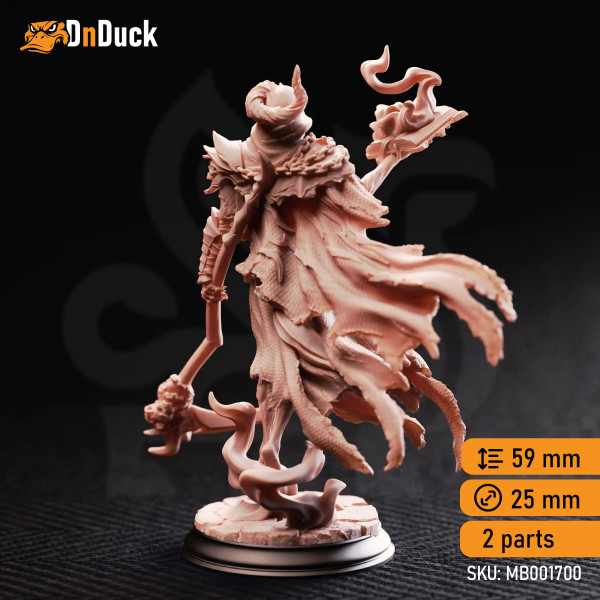 Buy 3d miniature Undead. Siltharis – Lich of the Restless Grave. DnDuck Miniatures Store. 3D figures of characters, elves, monsters, bestiaries, landscape, dragons figures and accessories for role-playing games
