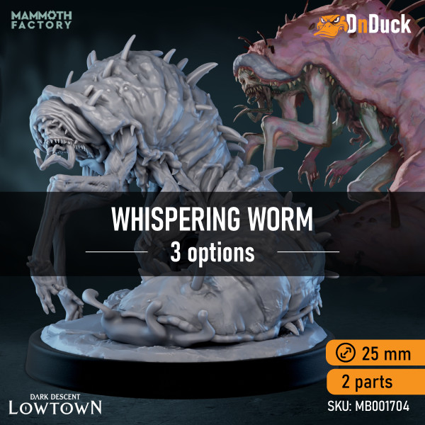 Buy 3d miniature Aberration. Whispering Worm. DnDuck Miniatures Store. 3D figures of characters, elves, monsters, bestiaries, landscape, dragons figures and accessories for role-playing games