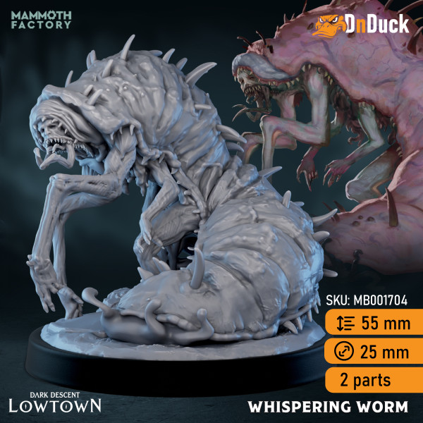 Buy 3d miniature Aberration. Whispering Worm. DnDuck Miniatures Store. 3D figures of characters, elves, monsters, bestiaries, landscape, dragons figures and accessories for role-playing games