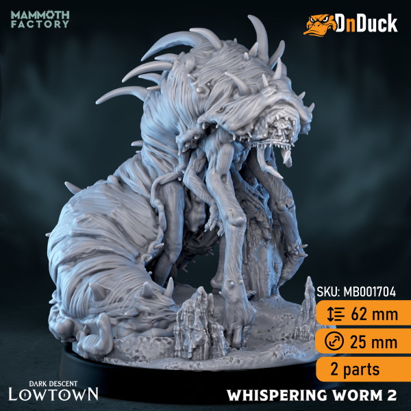 Buy 3d miniature Aberration. Whispering Worm. DnDuck Miniatures Store. 3D figures of characters, elves, monsters, bestiaries, landscape, dragons figures and accessories for role-playing games