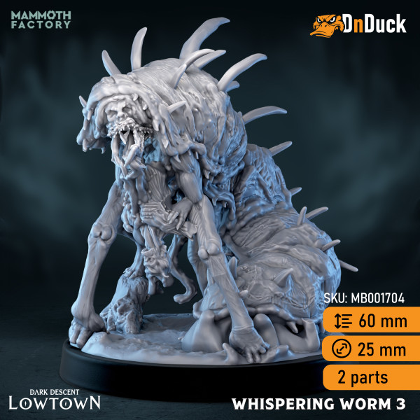 Buy 3d miniature Aberration. Whispering Worm. DnDuck Miniatures Store. 3D figures of characters, elves, monsters, bestiaries, landscape, dragons figures and accessories for role-playing games