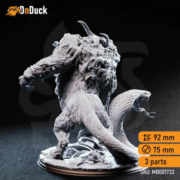 Buy 3d miniature Monster. Capricalion – Chimera of the Plains. DnDuck Miniatures Store. 3D figures of characters, elves, monsters, bestiaries, landscape, dragons figures and accessories for role-playing games