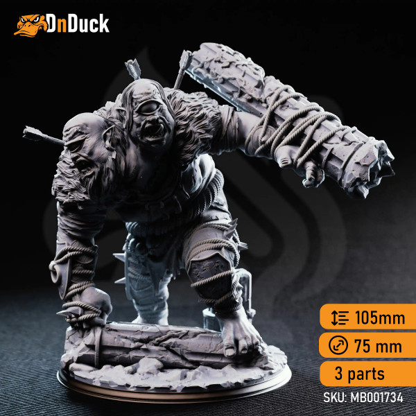 Buy 3d miniature Huge. Flim & Krim – Ettin Brute. DnDuck Miniatures Store. 3D figures of characters, elves, monsters, bestiaries, landscape, dragons figures and accessories for role-playing games