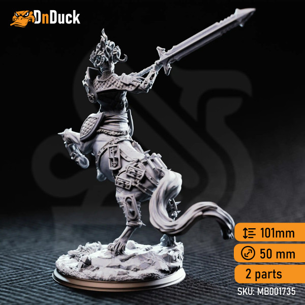 Buy 3d miniature Monster. Magnus the Hateful – Centaur Warboss. DnDuck Miniatures Store. 3D figures of characters, elves, monsters, bestiaries, landscape, dragons figures and accessories for role-playing games