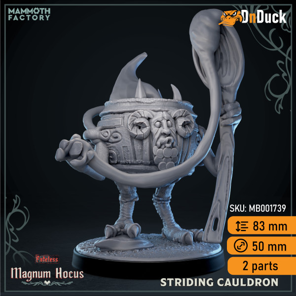 Buy 3d miniature Construct / Monster. Striding Cauldrons. DnDuck Miniatures Store. 3D figures of characters, elves, monsters, bestiaries, landscape, dragons figures and accessories for role-playing games