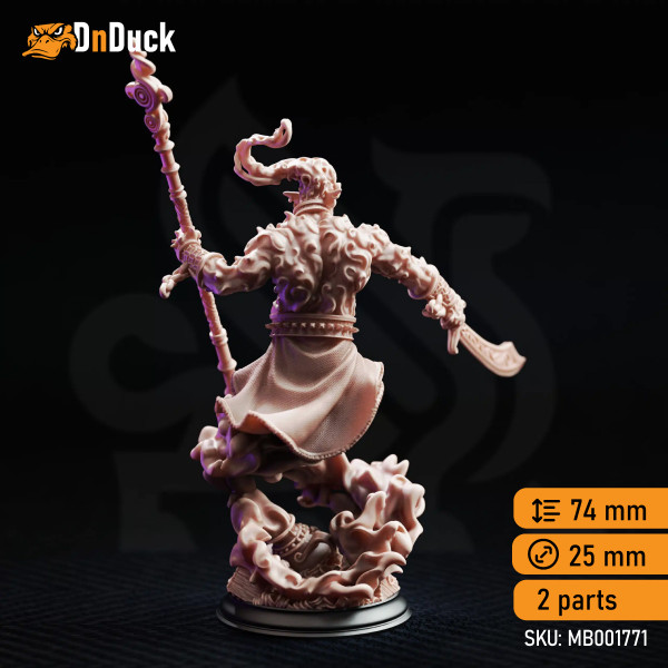 Buy 3d miniature Elemental. Rabasa – Djinni in a Bottle. DnDuck Miniatures Store. 3D figures of characters, elves, monsters, bestiaries, landscape, dragons figures and accessories for role-playing games