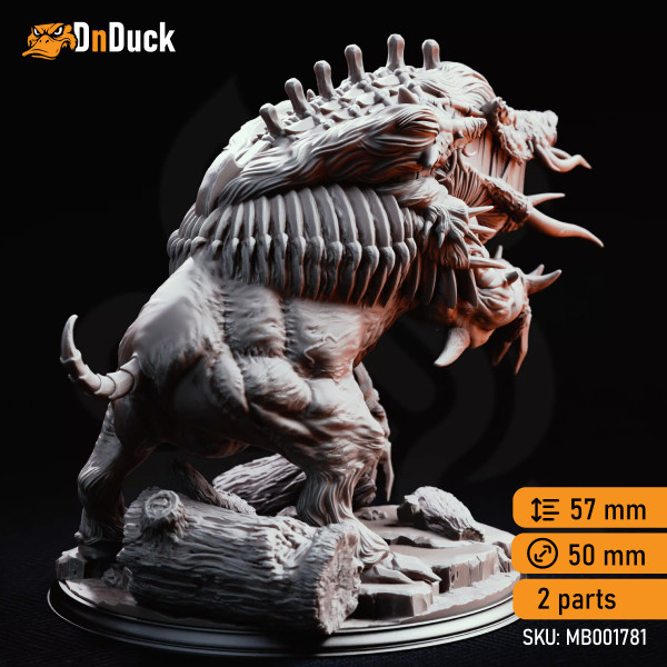 Buy 3d miniature Aberration / Beast. Nogoron – Blighted Giant Boar. DnDuck Miniatures Store. 3D figures of characters, elves, monsters, bestiaries, landscape, dragons figures and accessories for role-playing games