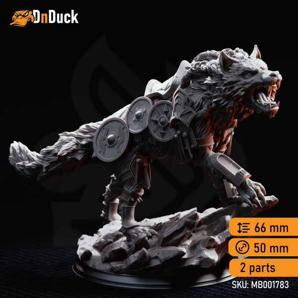 Buy 3d miniature Beast. Skjolnir & Haarn – The Wolf Knight. DnDuck Miniatures Store. 3D figures of characters, elves, monsters, bestiaries, landscape, dragons figures and accessories for role-playing games