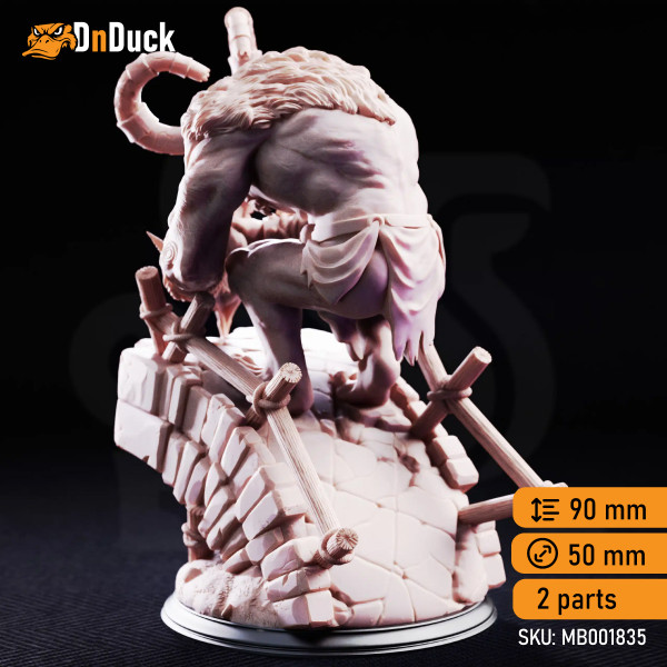 Buy 3d miniature Huge. Little John – Bridge Troll. DnDuck Miniatures Store. 3D figures of characters, elves, monsters, bestiaries, landscape, dragons figures and accessories for role-playing games