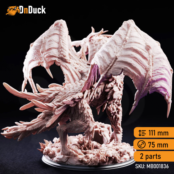 Buy 3d miniature Monstrosity. The Jabberwock – Monster of the Tulgey Wood. DnDuck Miniatures Store. 3D figures of characters, elves, monsters, bestiaries, landscape, dragons figures and accessories for role-playing games