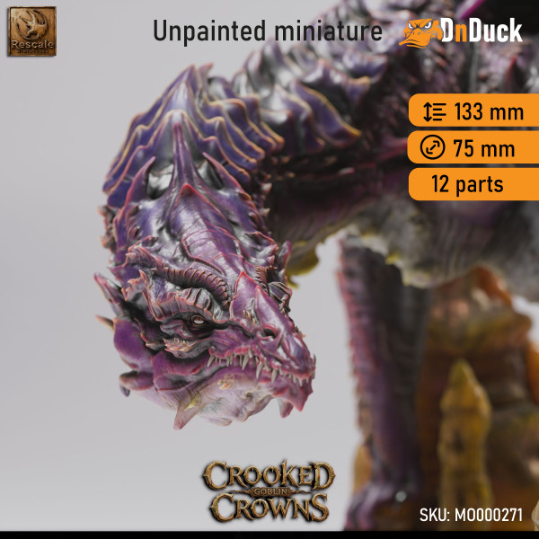 Buy 3d miniature Dragon. Deep Dragon - Adult. DnDuck Miniatures Store. 3D figures of characters, elves, monsters, bestiaries, landscape, dragons figures and accessories for role-playing games