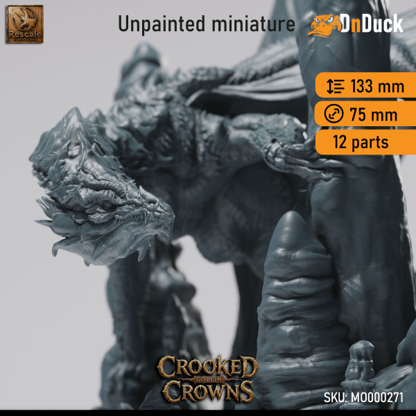 Buy 3d miniature Dragon. Deep Dragon - Adult. DnDuck Miniatures Store. 3D figures of characters, elves, monsters, bestiaries, landscape, dragons figures and accessories for role-playing games