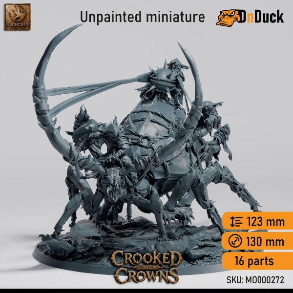 Buy 3d miniature Beast / Goblin / Humanoid . Goblin Siege Crawler. DnDuck Miniatures Store. 3D figures of characters, elves, monsters, bestiaries, landscape, dragons figures and accessories for role-playing games