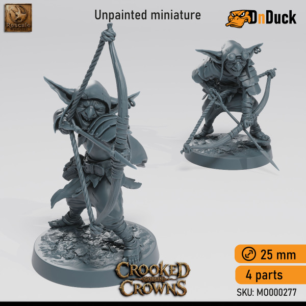 Buy 3d miniature Goblin / Humanoid. Pack Goblins 2. DnDuck Miniatures Store. 3D figures of characters, elves, monsters, bestiaries, landscape, dragons figures and accessories for role-playing games