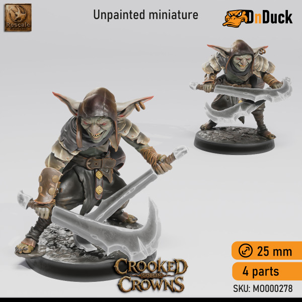 Buy 3d miniature Goblin / Humanoid. Pack Goblins 3. DnDuck Miniatures Store. 3D figures of characters, elves, monsters, bestiaries, landscape, dragons figures and accessories for role-playing games