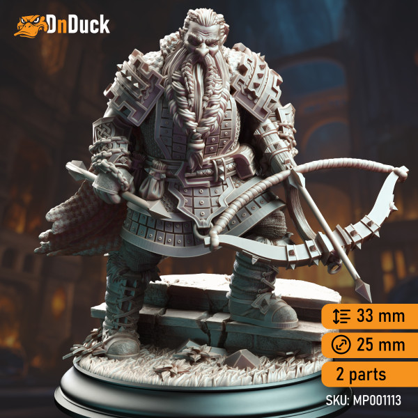Buy 3d miniature Dwarf Ranger. Tokrik, Dark Dwarf Ranger Hunter. DnDuck Miniatures Store. 3D figures of characters, elves, monsters, bestiaries, landscape, dragons figures and accessories for role-playing games