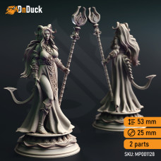 Buy  Tharia Moonshadow, Tiefling Moon Cleric . DnDuck Miniatures Store. 3D figures of characters, elves, monsters, bestiaries, landscape, dragons figures and accessories for role-playing games