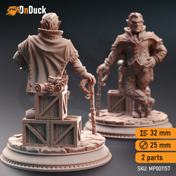 Buy 3d miniature Halfling Bard / Rogue / NPC. Halfling Crime Lord - Skillet the Boss. DnDuck Miniatures Store. 3D figures of characters, elves, monsters, bestiaries, landscape, dragons figures and accessories for role-playing games
