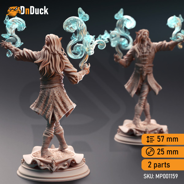 Buy 3d miniature Elf Wizard / Sorcerer. Elven Enchanting Sorcerer - Thalorad Goldhand. DnDuck Miniatures Store. 3D figures of characters, elves, monsters, bestiaries, landscape, dragons figures and accessories for role-playing games