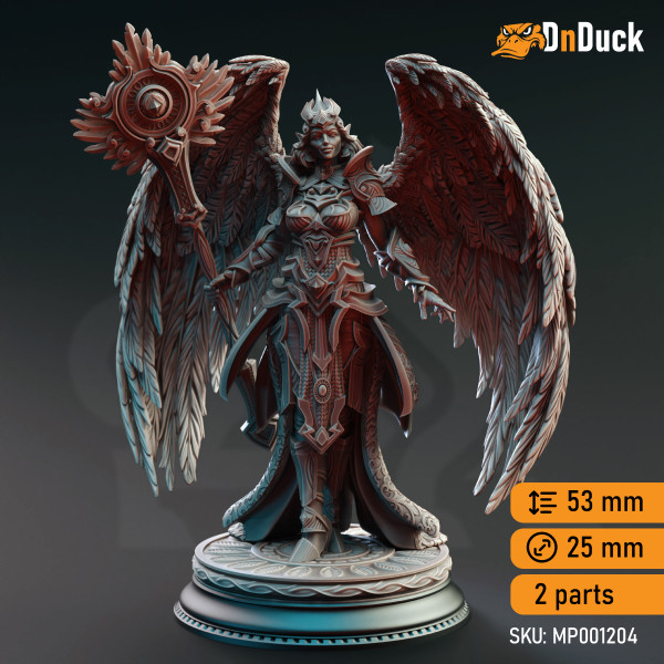 Buy 3d miniature Aasimar Cleric. Aasimar Angelic Cleric - Elysia. DnDuck Miniatures Store. 3D figures of characters, elves, monsters, bestiaries, landscape, dragons figures and accessories for role-playing games