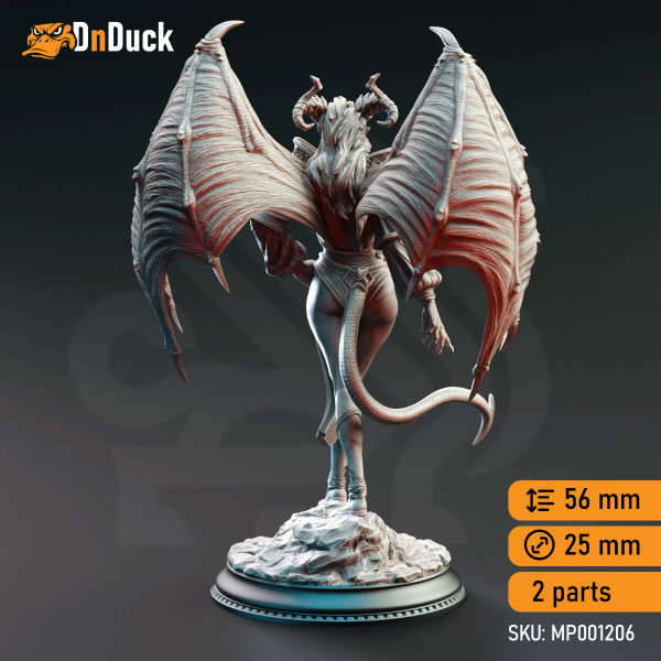 Buy 3d miniature Succubus Bard / NPC. Succubus of Broken Oaths - Fortuna. DnDuck Miniatures Store. 3D figures of characters, elves, monsters, bestiaries, landscape, dragons figures and accessories for role-playing games