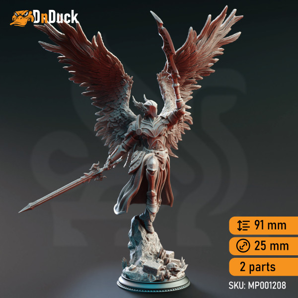 Buy 3d miniature Aasimar Paladin. God of War & Peace - Horauthin. DnDuck Miniatures Store. 3D figures of characters, elves, monsters, bestiaries, landscape, dragons figures and accessories for role-playing games