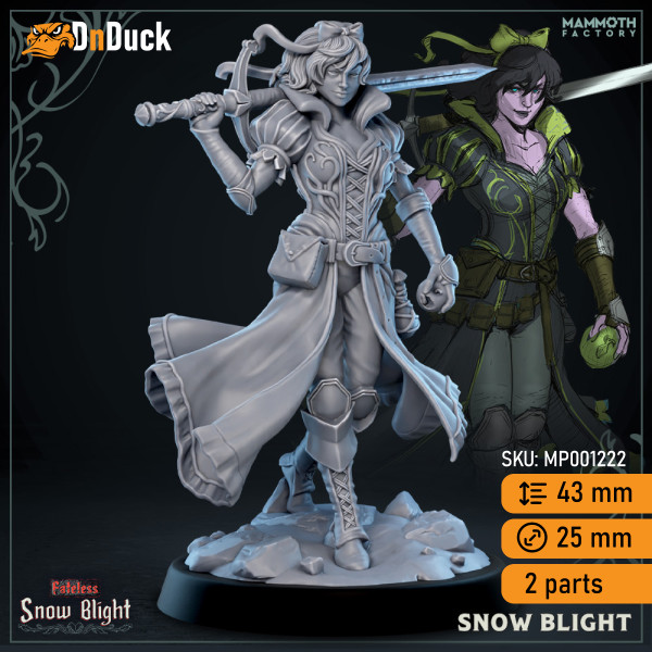 Buy 3d miniature Human Fighter. Snow Blight. DnDuck Miniatures Store. 3D figures of characters, elves, monsters, bestiaries, landscape, dragons figures and accessories for role-playing games