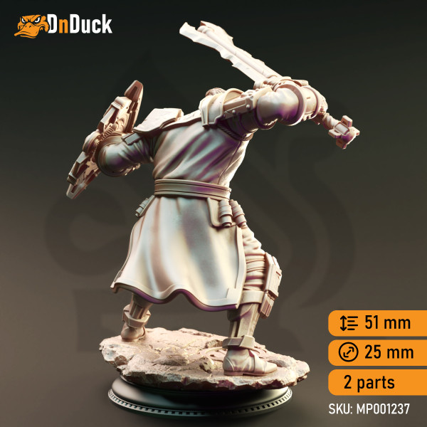 Buy 3d miniature Human Fighter. Human Artificer Enforcer - Brandyn Broadoak. DnDuck Miniatures Store. 3D figures of characters, elves, monsters, bestiaries, landscape, dragons figures and accessories for role-playing games