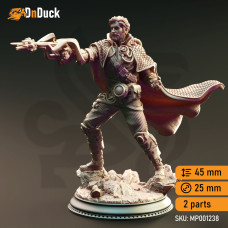 Buy  Human Artificer Gunslinger - Darian Jaegar . DnDuck Miniatures Store. 3D figures of characters, elves, monsters, bestiaries, landscape, dragons figures and accessories for role-playing games