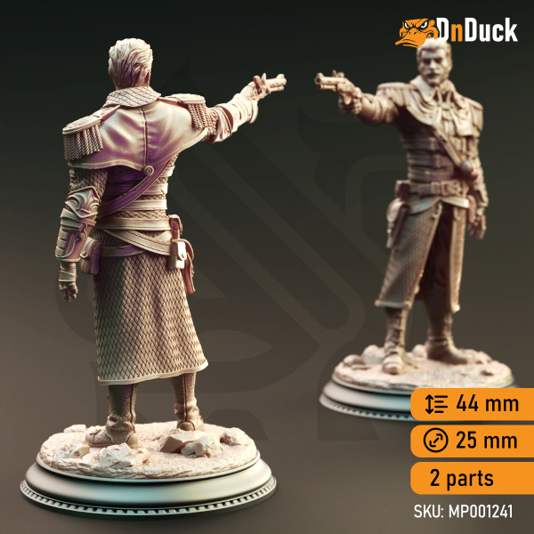 Buy 3d miniature Human Fighter. High Inquisitor Officer - Lorthren. DnDuck Miniatures Store. 3D figures of characters, elves, monsters, bestiaries, landscape, dragons figures and accessories for role-playing games