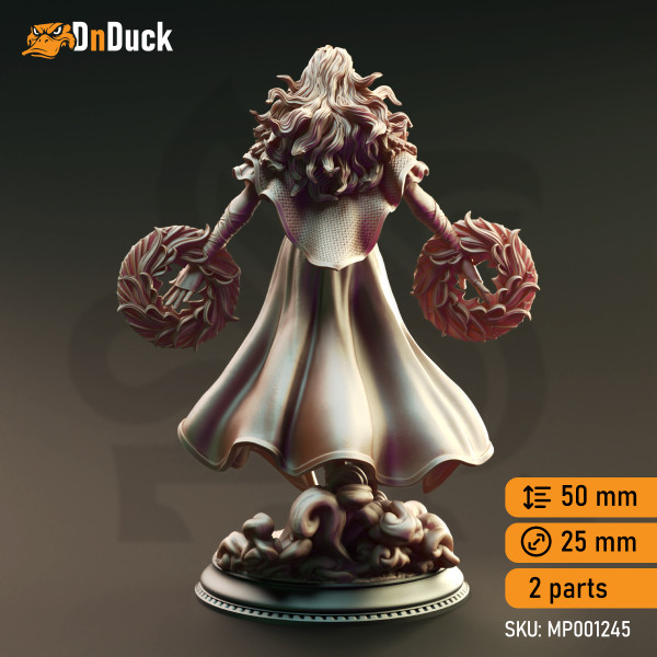 Buy 3d miniature Elf Wizard / Sorcerer. Half-Elf Dark Sorceress - Tyria Ravensong. DnDuck Miniatures Store. 3D figures of characters, elves, monsters, bestiaries, landscape, dragons figures and accessories for role-playing games