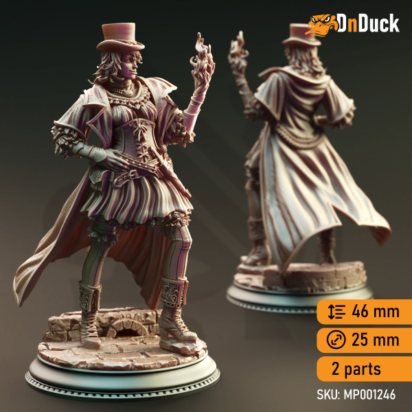 Buy 3d miniature Human Wizard / Sorcerer / Rogue. Human Arcane Trickster - Umbra of Nortros. DnDuck Miniatures Store. 3D figures of characters, elves, monsters, bestiaries, landscape, dragons figures and accessories for role-playing games