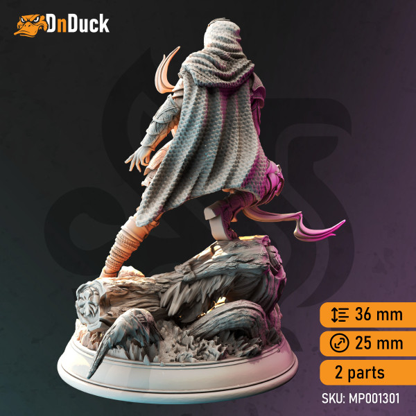 Buy 3d miniature Elf / Drow. Rogue. Drow Swamp Ranger - Exrin. DnDuck Miniatures Store. 3D figures of characters, elves, monsters, bestiaries, landscape, dragons figures and accessories for role-playing games