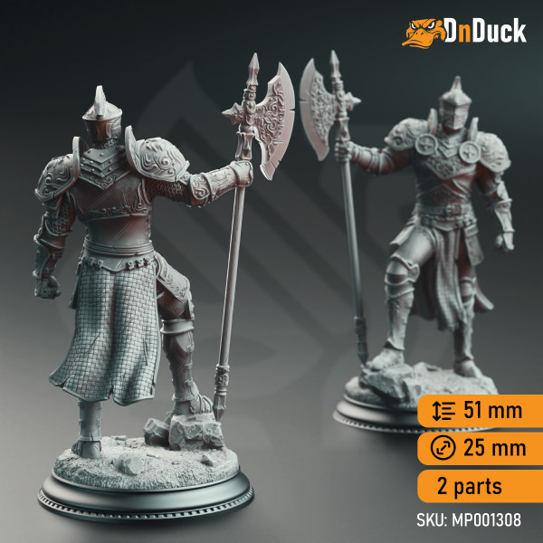 Buy 3d miniature Human Paladin / NPC. Knight of the Tower - Ser Claudius. DnDuck Miniatures Store. 3D figures of characters, elves, monsters, bestiaries, landscape, dragons figures and accessories for role-playing games