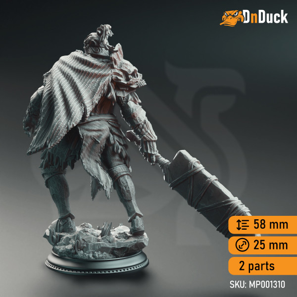 Buy 3d miniature Goliath Paladin. Goliath Knight Executioner - Buderim "Shakes-the-Ground". DnDuck Miniatures Store. 3D figures of characters, elves, monsters, bestiaries, landscape, dragons figures and accessories for role-playing games