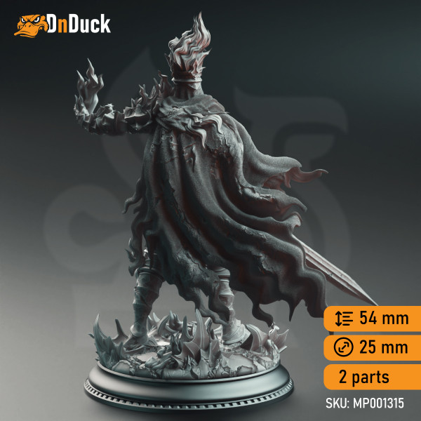 Buy 3d miniature Human Paladin / Warlock / NPC. The Burning Knight - Ser Elias the Heartless. DnDuck Miniatures Store. 3D figures of characters, elves, monsters, bestiaries, landscape, dragons figures and accessories for role-playing games