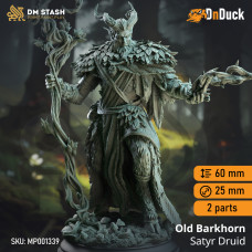 Buy  Old Barkhorn – Satyr Druid . DnDuck Miniatures Store. 3D figures of characters, elves, monsters, bestiaries, landscape, dragons figures and accessories for role-playing games