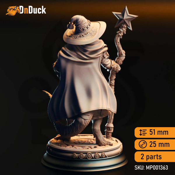 Buy 3d miniature Dragonborn Wizard / Sorcerer. Ozmandi Starborn – Silver Dragonkin Sorcerer. DnDuck Miniatures Store. 3D figures of characters, elves, monsters, bestiaries, landscape, dragons figures and accessories for role-playing games