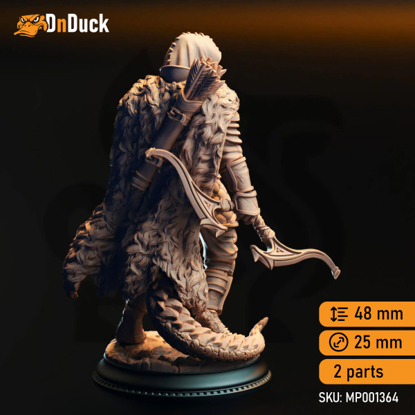 Buy 3d miniature Dragonborn / Yuan–ti. Ranger / Rogue. Gelzik Pad-Foot – Black Dragonkin Ranger. DnDuck Miniatures Store. 3D figures of characters, elves, monsters, bestiaries, landscape, dragons figures and accessories for role-playing games