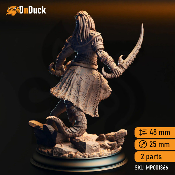 Buy 3d miniature Dragonborn / Yuan–ti. Ranger / Rogue. Kijaa Shadowblade – Black Dragonkin Rogue. DnDuck Miniatures Store. 3D figures of characters, elves, monsters, bestiaries, landscape, dragons figures and accessories for role-playing games