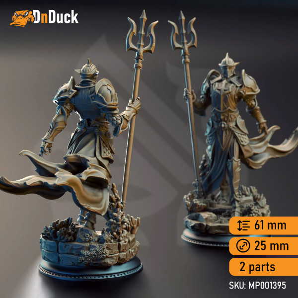 Buy 3d miniature Human / Elf. Fighter / Paladin. Cylantros Azurius – Paladin of Inderimaeth. DnDuck Miniatures Store. 3D figures of characters, elves, monsters, bestiaries, landscape, dragons figures and accessories for role-playing games