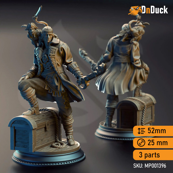 Buy 3d miniature Elf / Genasi. Fighter / Rogue. Ervin “Wave Dancer” Barton – Water Elemi Scoundrel. DnDuck Miniatures Store. 3D figures of characters, elves, monsters, bestiaries, landscape, dragons figures and accessories for role-playing games