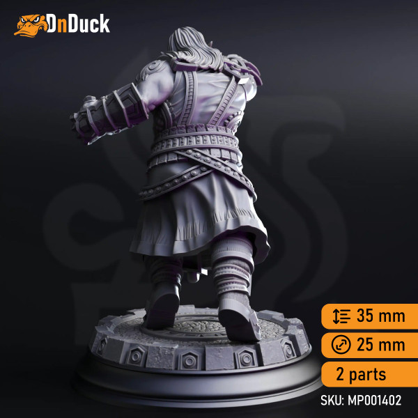 Buy 3d miniature Dwarf Monk. Gruthdin – Dark Dwarf Pugilist. DnDuck Miniatures Store. 3D figures of characters, elves, monsters, bestiaries, landscape, dragons figures and accessories for role-playing games