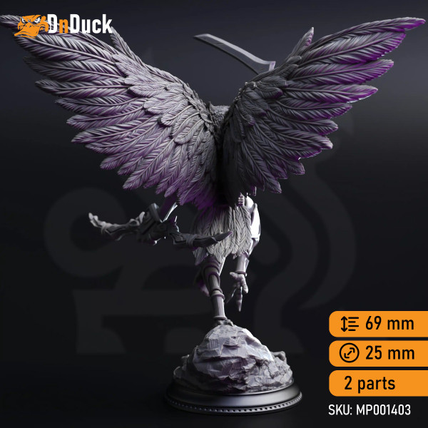 Buy 3d miniature Оwlin Ranger. Horace of the Far Sphere – Owlkin Ranger. DnDuck Miniatures Store. 3D figures of characters, elves, monsters, bestiaries, landscape, dragons figures and accessories for role-playing games
