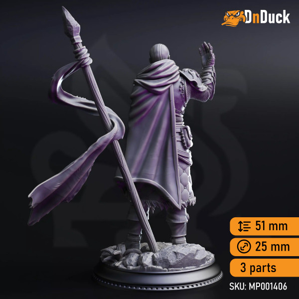 Buy 3d miniature Human / Genasi. Cleric / Monk / Paladin. Kaiar the Omniscient – Psionic Knight. DnDuck Miniatures Store. 3D figures of characters, elves, monsters, bestiaries, landscape, dragons figures and accessories for role-playing games