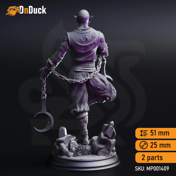 Buy 3d miniature Elf / Drow. Monk. Uxas the Reborn – Drow Lunar Monk. DnDuck Miniatures Store. 3D figures of characters, elves, monsters, bestiaries, landscape, dragons figures and accessories for role-playing games