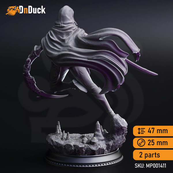 Buy 3d miniature Human / Elf. Ranger / Rogue. Xira Elineri – Assassin of the Waxing Moon. DnDuck Miniatures Store. 3D figures of characters, elves, monsters, bestiaries, landscape, dragons figures and accessories for role-playing games