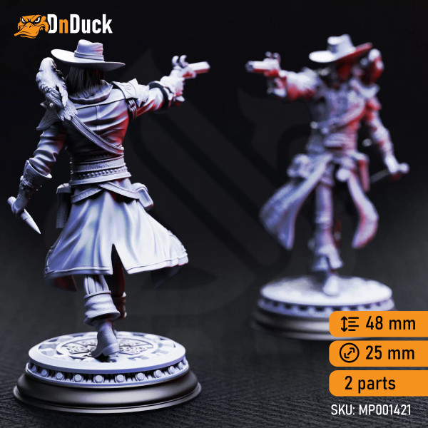 Buy 3d miniature Human Fighter. Arkham Ravenswood – Hunter of the Defiled. DnDuck Miniatures Store. 3D figures of characters, elves, monsters, bestiaries, landscape, dragons figures and accessories for role-playing games