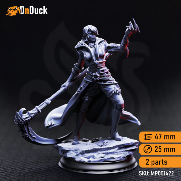 Buy 3d miniature Human Warlock. Catarina Von Strassen – Eldritch Fiend Hunter. DnDuck Miniatures Store. 3D figures of characters, elves, monsters, bestiaries, landscape, dragons figures and accessories for role-playing games
