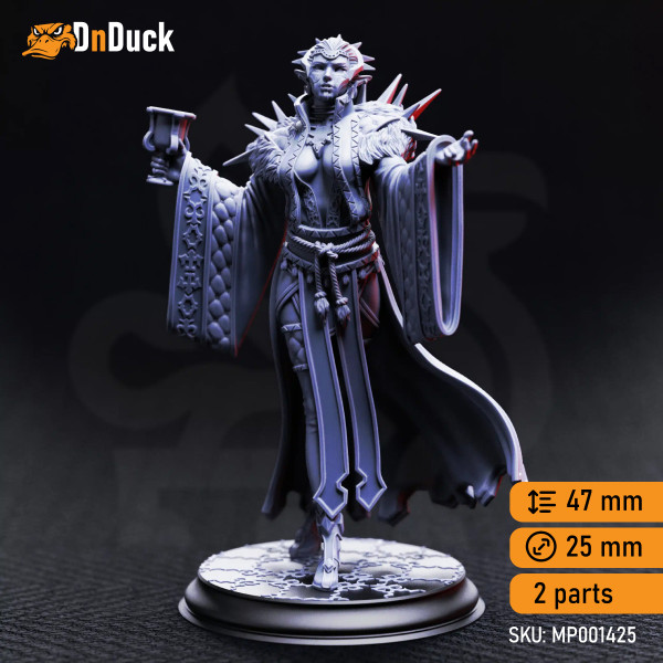 Buy 3d miniature Dhampir Rogue / Sorcerer. Baroness Noctra de Blanc – Vampire Noblewoman. DnDuck Miniatures Store. 3D figures of characters, elves, monsters, bestiaries, landscape, dragons figures and accessories for role-playing games